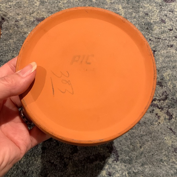 Vintage Rustic Terracotta Cheese Dome with Lid w 1 chip, as pictured - Picture 4 of 5